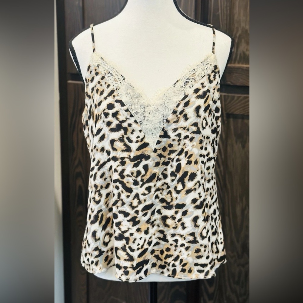 NWOT Melrose & Market Women’s Small Leopard Print Camisole Lace Accent Sexy